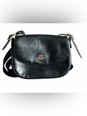 Coach Black Leather Crossbody Bag – Style CB896